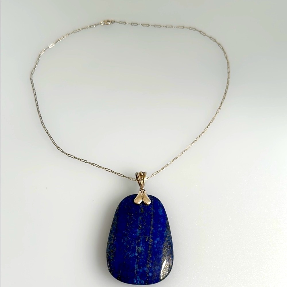 925 lapislazuly Blue Pendant Necklace